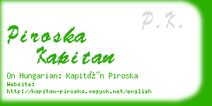 piroska kapitan business card